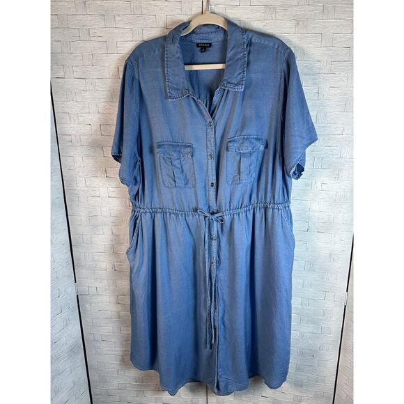 Torrid short sleeve drawstring waist dress lightweight feminine summer plus size - Picture 1 of 12
